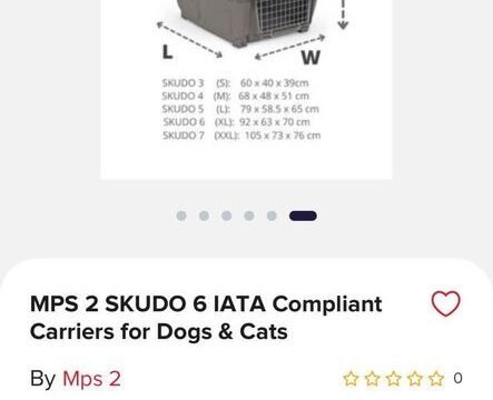 Dog carrier / travel crate large SKUDO
